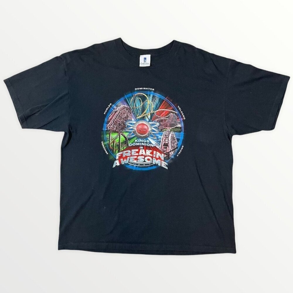 King’s Dominion Amusement Park Graphic Short Sleeve Black Promo T-shirt 2XL